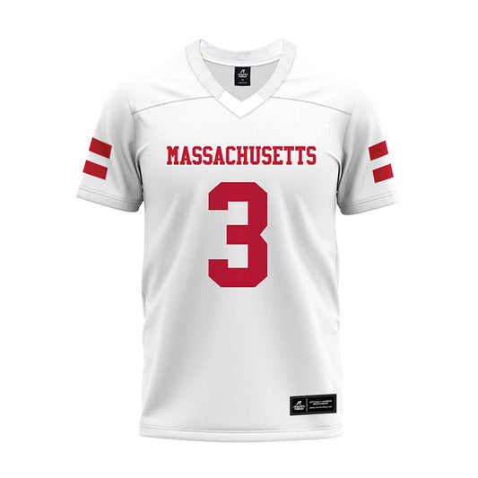 UMass - NCAA Football : Kendall Bournes - White Premium Football Jersey-0
