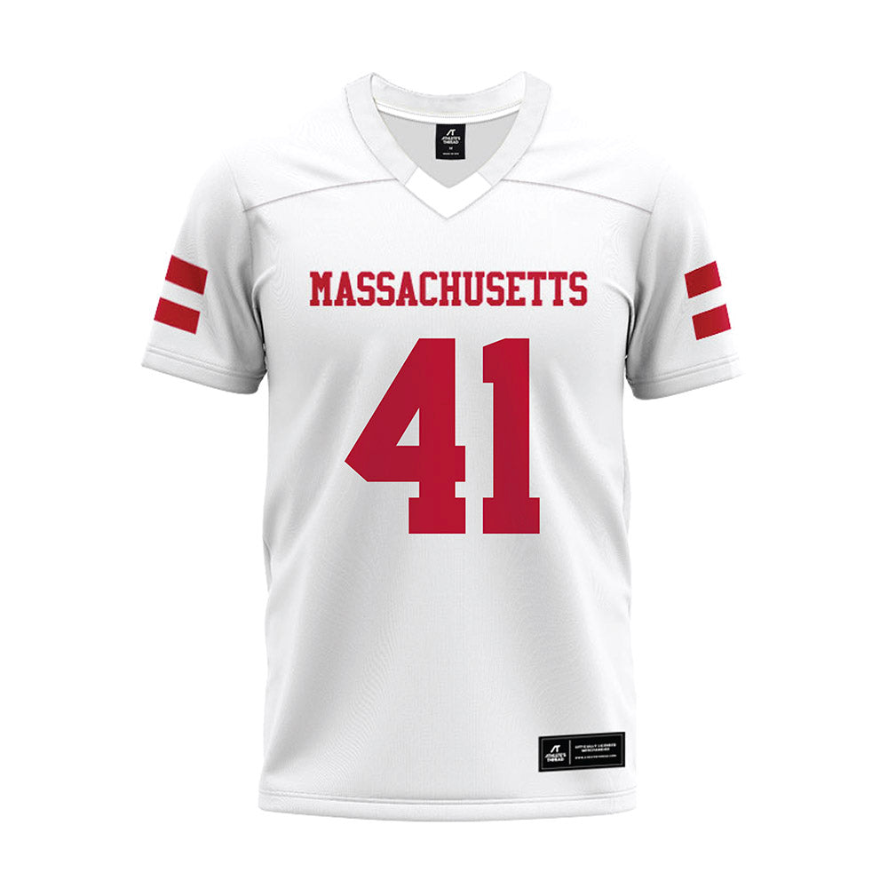 UMass - NCAA Football : Alex Tsoumakas III - White Premium Football Jersey