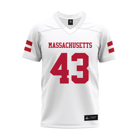 UMass - NCAA Football : Edward Phillipson - White Premium Football Jersey-0