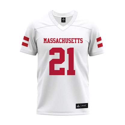 UMass - NCAA Football : Te'Rai Powell - White Premium Football Jersey