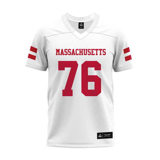 UMass - NCAA Football : Riley Bloch - White Premium Football Jersey