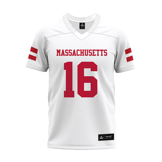 UMass - NCAA Football : Noah Staples - White Premium Football Jersey