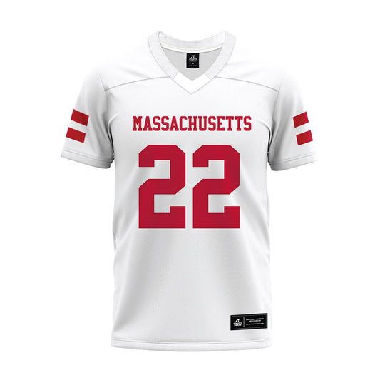 UMass - NCAA Football : Gerrell Johnson - White Premium Football Jersey