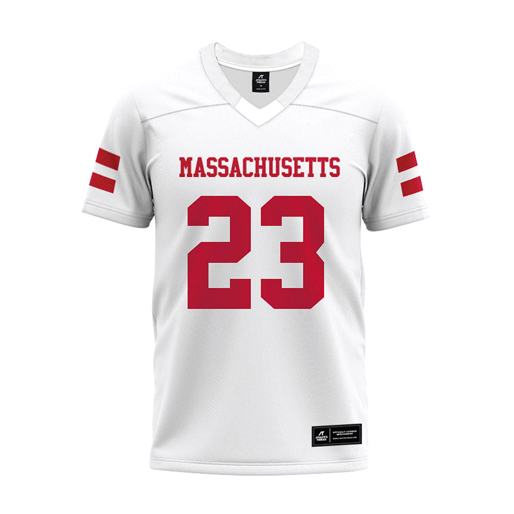 UMass - NCAA Football : Jalen Stewart - White Premium Football Jersey