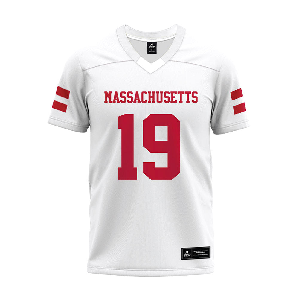 UMass - NCAA Football : Zach Lawrence - White Premium Football Jersey-0