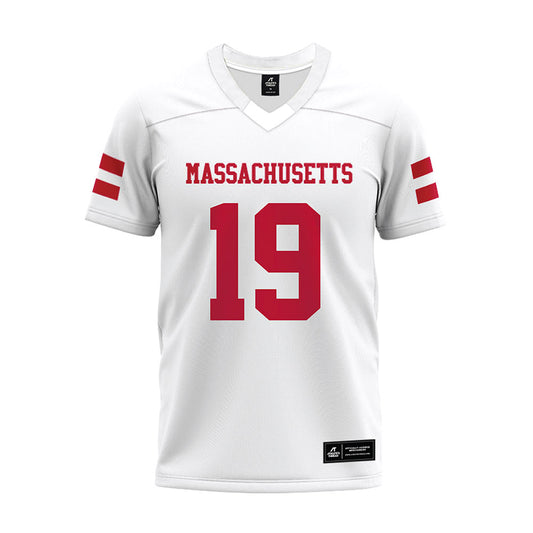 UMass - NCAA Football : Zach Lawrence - White Premium Football Jersey-0