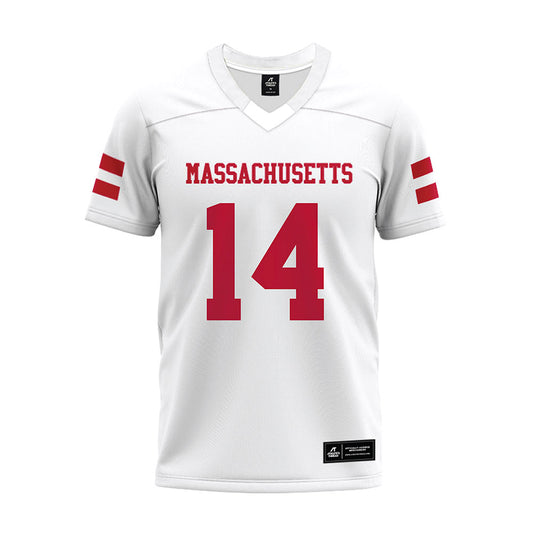 UMass - NCAA Football : Kezion Dia-Johnson - White Premium Football Jersey