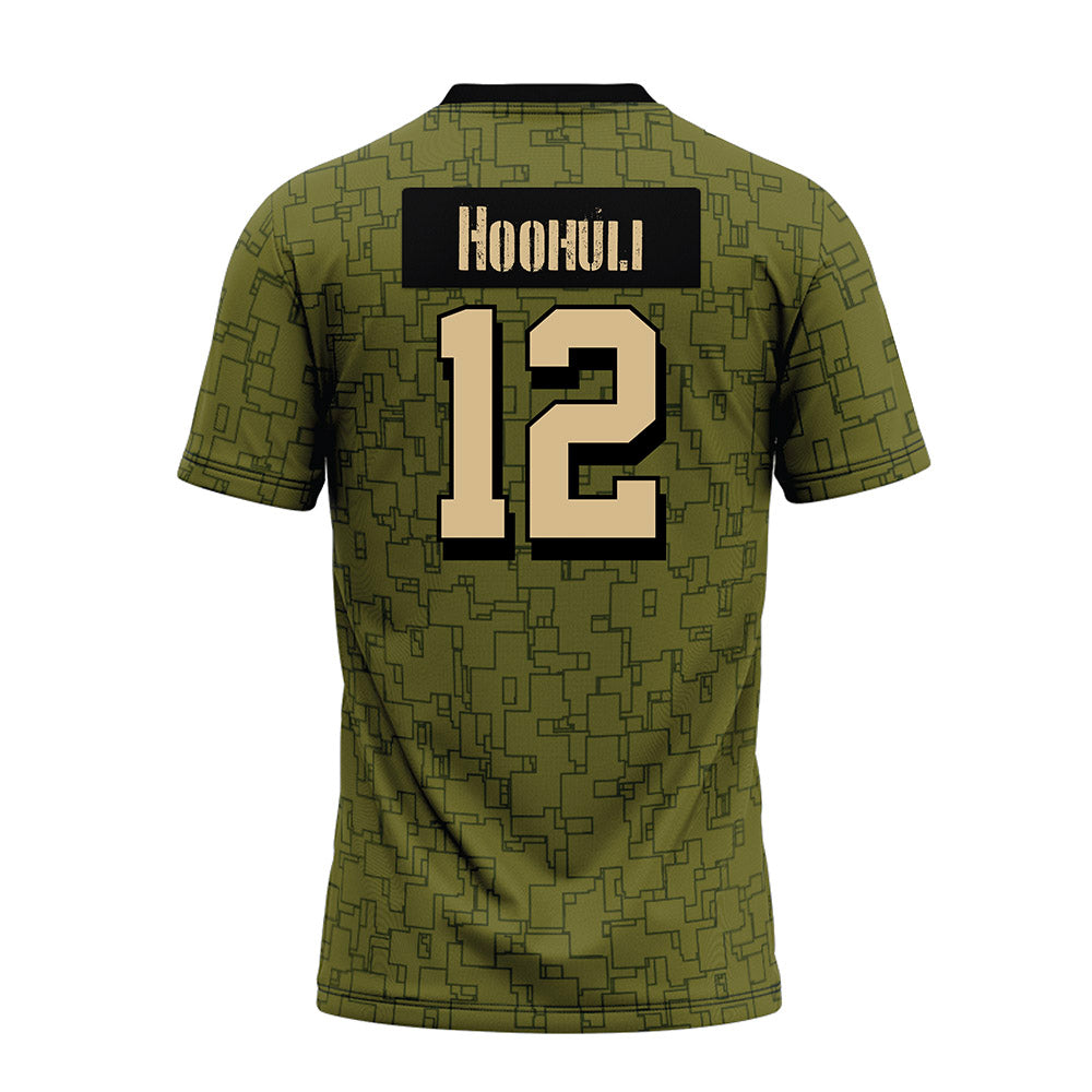 Hawaii - NCAA Football : Wynden Hoohuli - Green Camo Premium Football Jersey-1