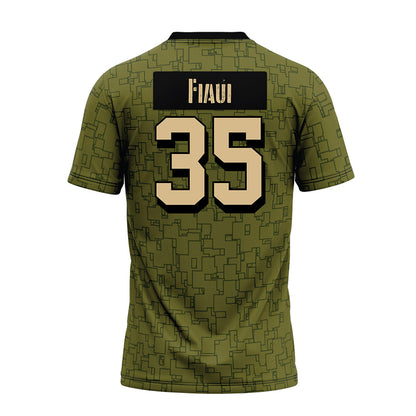 Hawaii - NCAA Football : Junior Fiaui - Green Camo Premium Football Jersey-1