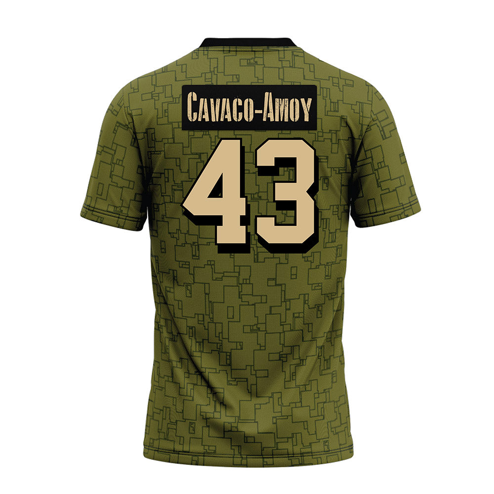 Hawaii - NCAA Football : Alika Cavaco-Amoy - Green Camo Premium Football Jersey-1