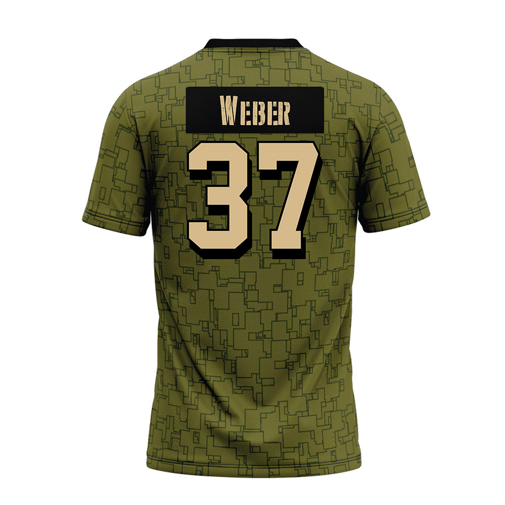 Hawaii - NCAA Football : Riis Weber - Green Camo Premium Football Jersey-1