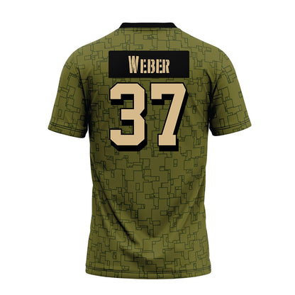Hawaii - NCAA Football : Riis Weber - Green Camo Premium Football Jersey-1