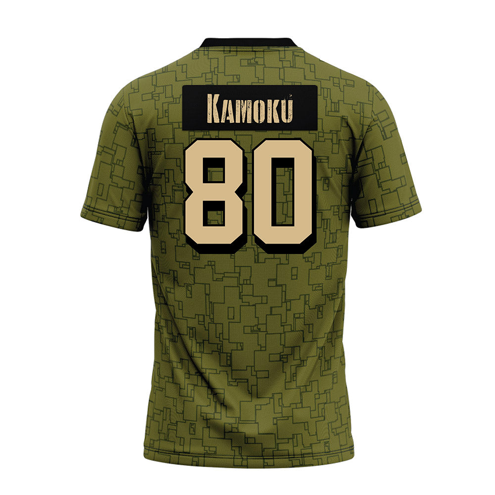 Hawaii - NCAA Football : Blaze Kamoku - Green Camo Premium Football Jersey-1