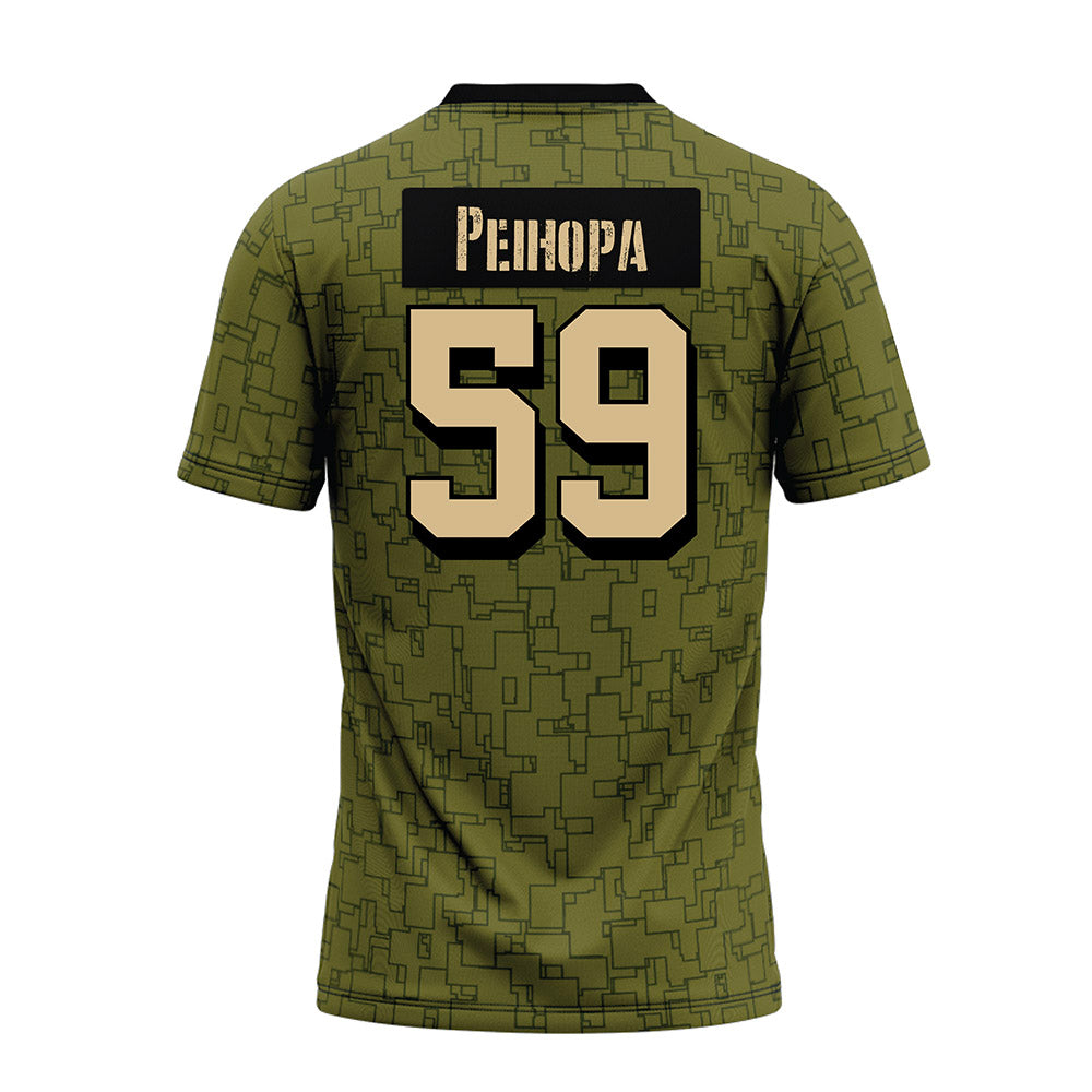 Hawaii - NCAA Football : Kuao Peihopa - Green Camo Premium Football Jersey-1