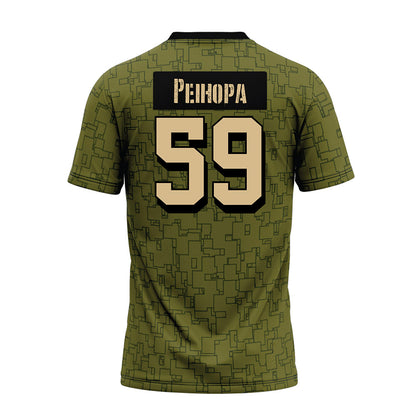 Hawaii - NCAA Football : Kuao Peihopa - Green Camo Premium Football Jersey-1