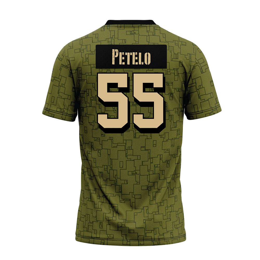 Hawaii - NCAA Football : Zoram Petelo - Green Camo Premium Football Jersey-1