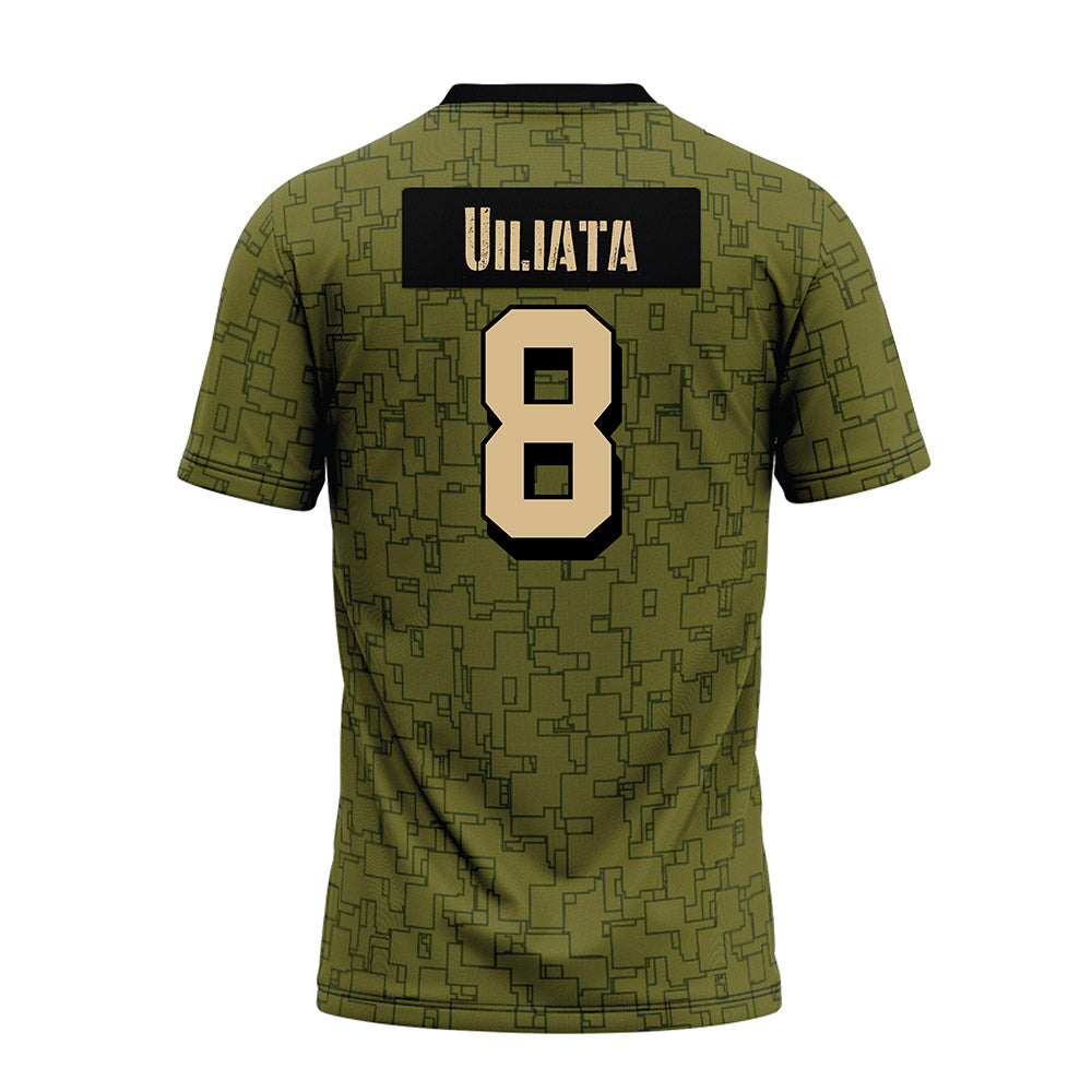 Hawaii - NCAA Football : Liatama Uiliata - Green Camo Premium Football Jersey-1