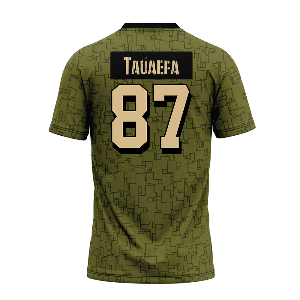 Hawaii - NCAA Football : Devon Tauaefa - Green Camo Premium Football Jersey-1