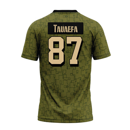 Hawaii - NCAA Football : Devon Tauaefa - Green Camo Premium Football Jersey-1