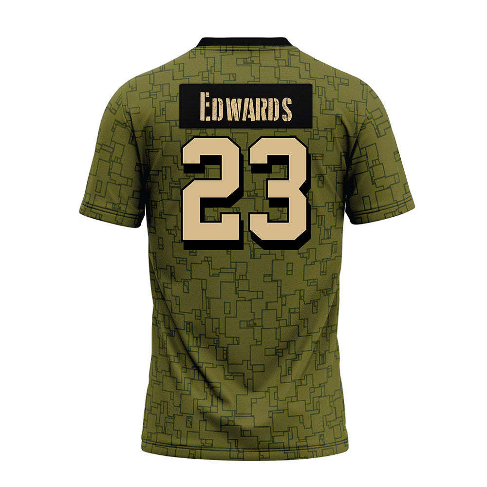 Hawaii - NCAA Football : Virdel Edwards - Green Camo Premium Football Jersey-1