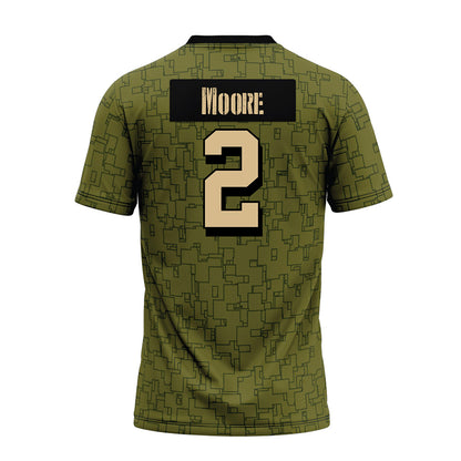 Hawaii - NCAA Football : Bronz Moore - Green Camo Premium Football Jersey-1