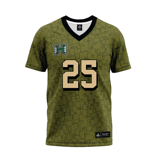 Hawaii - NCAA Football : Matagi Thompson - Green Camo Premium Football Jersey-0