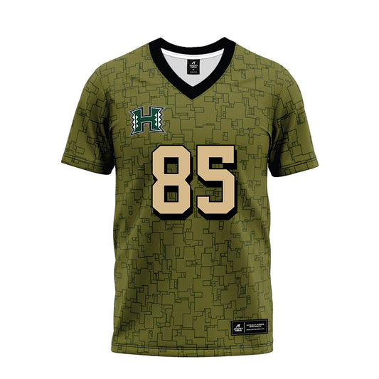 Hawaii - NCAA Football : Okland Salave'a - Green Camo Premium Football Jersey-0