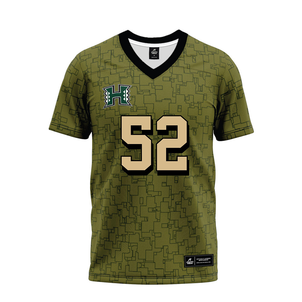 Hawaii - NCAA Football : Dean Briski - Green Camo Premium Football Jersey-0