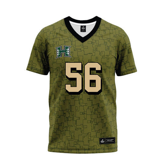 Hawaii - NCAA Football : Boogie Henderson - Green Camo Premium Football Jersey-0