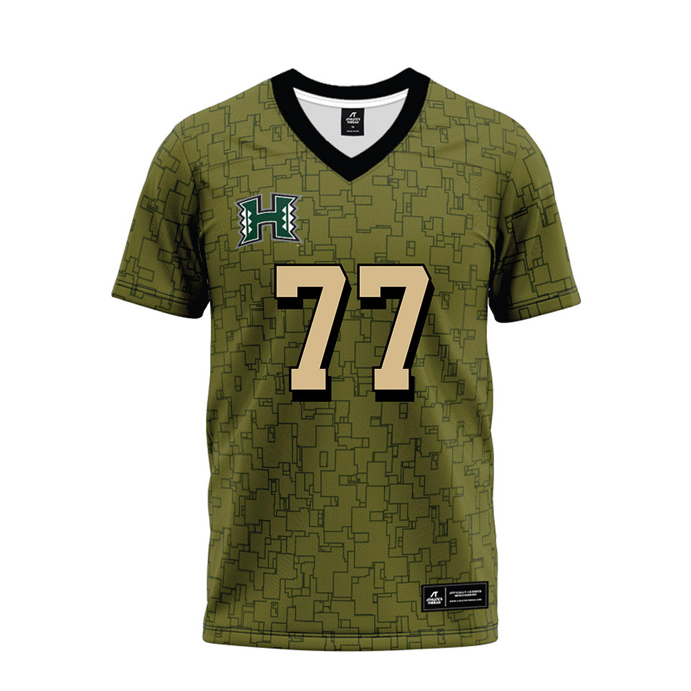 Hawaii - NCAA Football : Jamar Sekona - Green Camo Premium Football Jersey-0