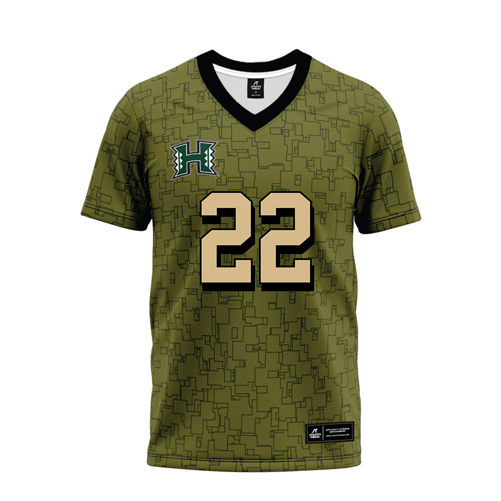 Hawaii - NCAA Football : Ezekiel Rodrigues - Green Camo Premium Football Jersey-0