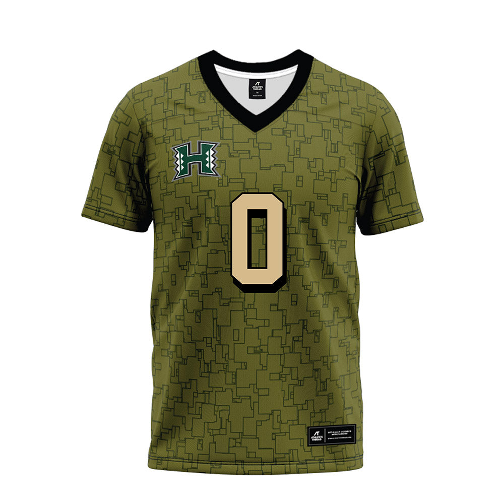 Hawaii - NCAA Football : Cam Barfield - Green Camo Premium Football Jersey-0