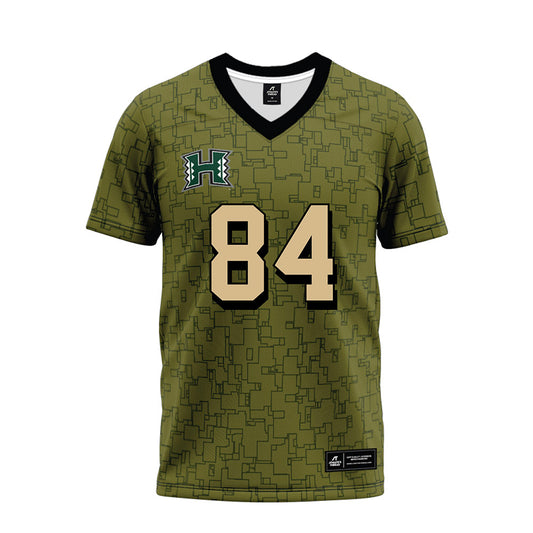 Hawaii - NCAA Football : Jarvis Heimuli - Green Camo Premium Football Jersey-0