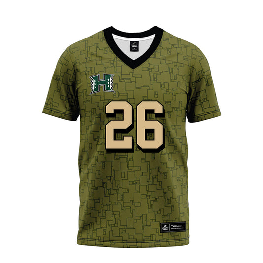 Hawaii - NCAA Football : Sitani Mikaele - Green Camo Premium Football Jersey-0