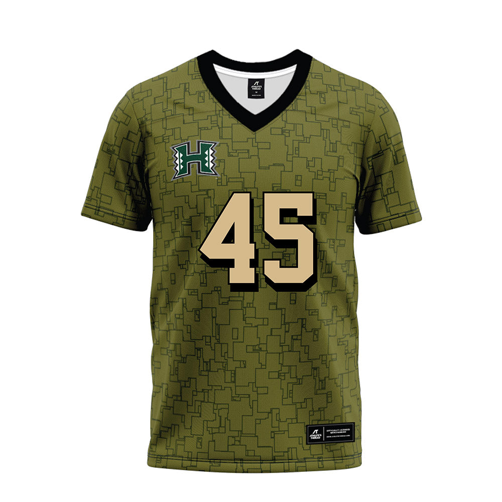 Hawaii - NCAA Football : Nick Pang - Green Camo Premium Football Jersey-0