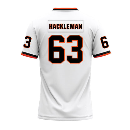 Oklahoma State - NCAA Football : Caleb Hackleman - White Premium Football Jersey