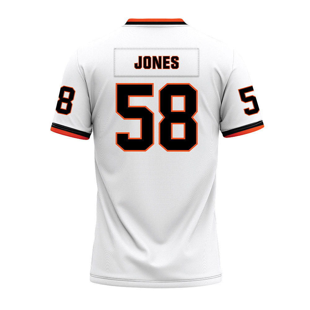 Oklahoma State - NCAA Football : Kaden Jones - White Premium Football Jersey