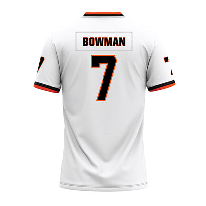 Oklahoma State - NCAA Football : Alan Bowman - White Premium Football Jersey