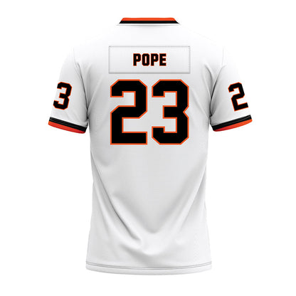 Oklahoma State - NCAA Football : Jalen Pope - White Premium Football Jersey