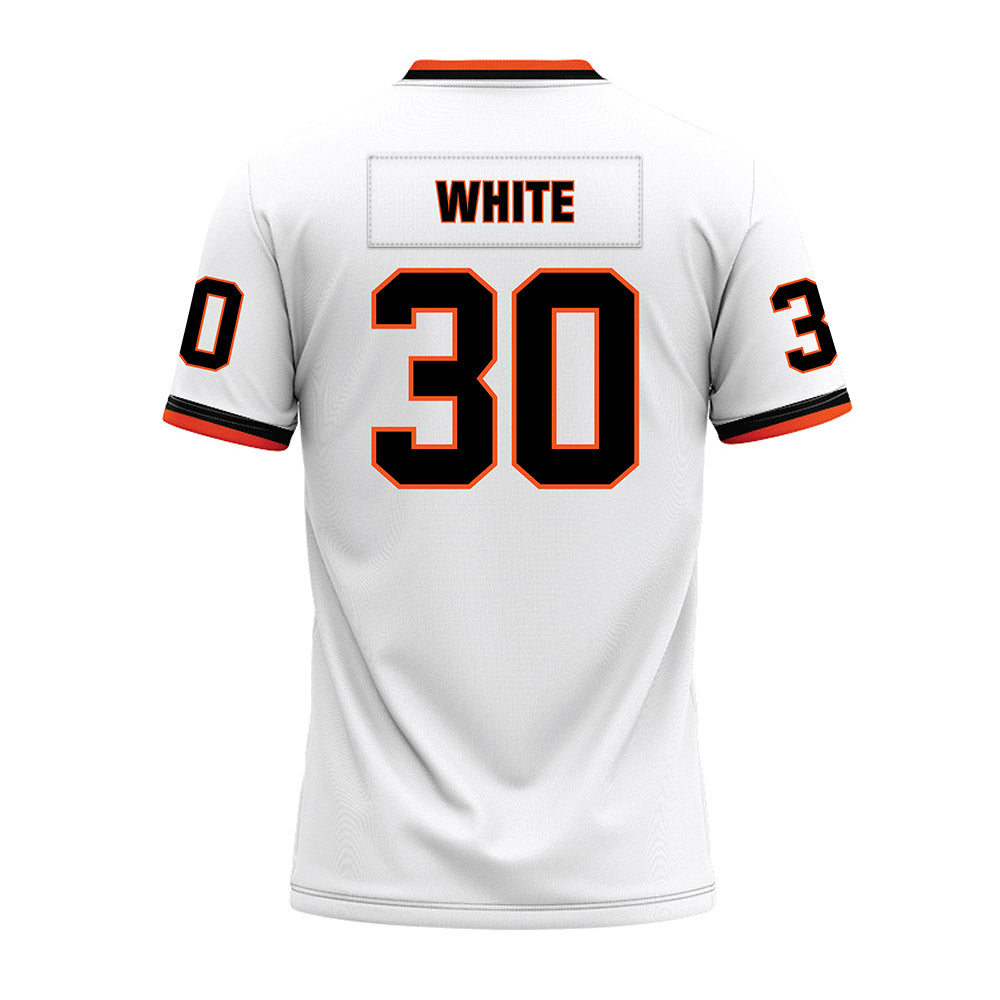 Oklahoma State - NCAA Football : Jaylon White - White Premium Football Jersey-1