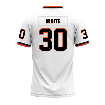 Oklahoma State - NCAA Football : Jaylon White - White Premium Football Jersey-1