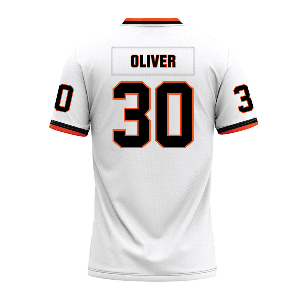 Oklahoma State - NCAA Football : Collin Oliver - White Premium Football Jersey