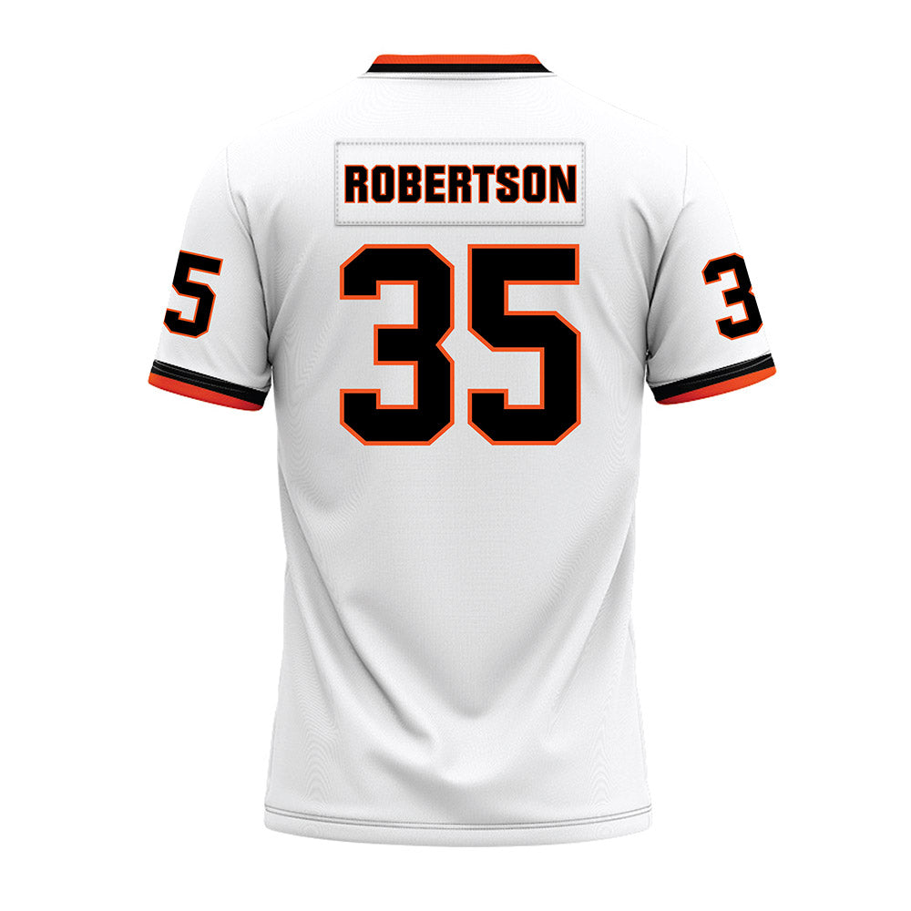 Oklahoma State - NCAA Football : Baxter Robertson - White Premium Football Jersey