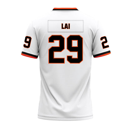 Oklahoma State - NCAA Football : Cooper Lai - White Premium Football Jersey