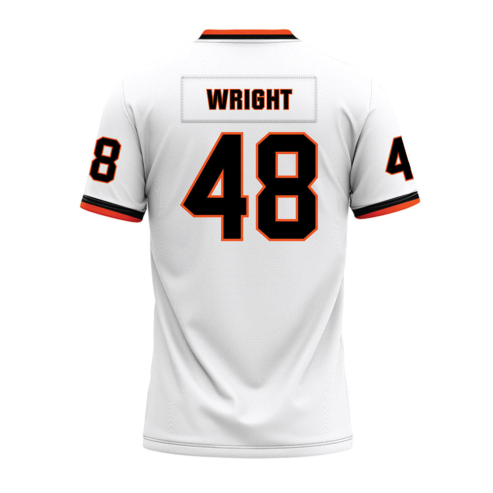 Oklahoma State - NCAA Football : Elijah Wright - White Premium Football Jersey