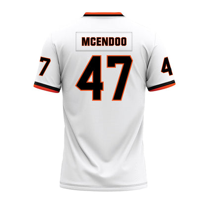 Oklahoma State - NCAA Football : Luke McEndoo - White Premium Football Jersey