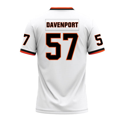 Oklahoma State - NCAA Football : Aidan Davenport - White Premium Football Jersey