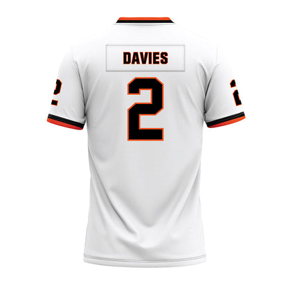 Oklahoma State - NCAA Football : Jaylin Davies - White Premium Football Jersey-1