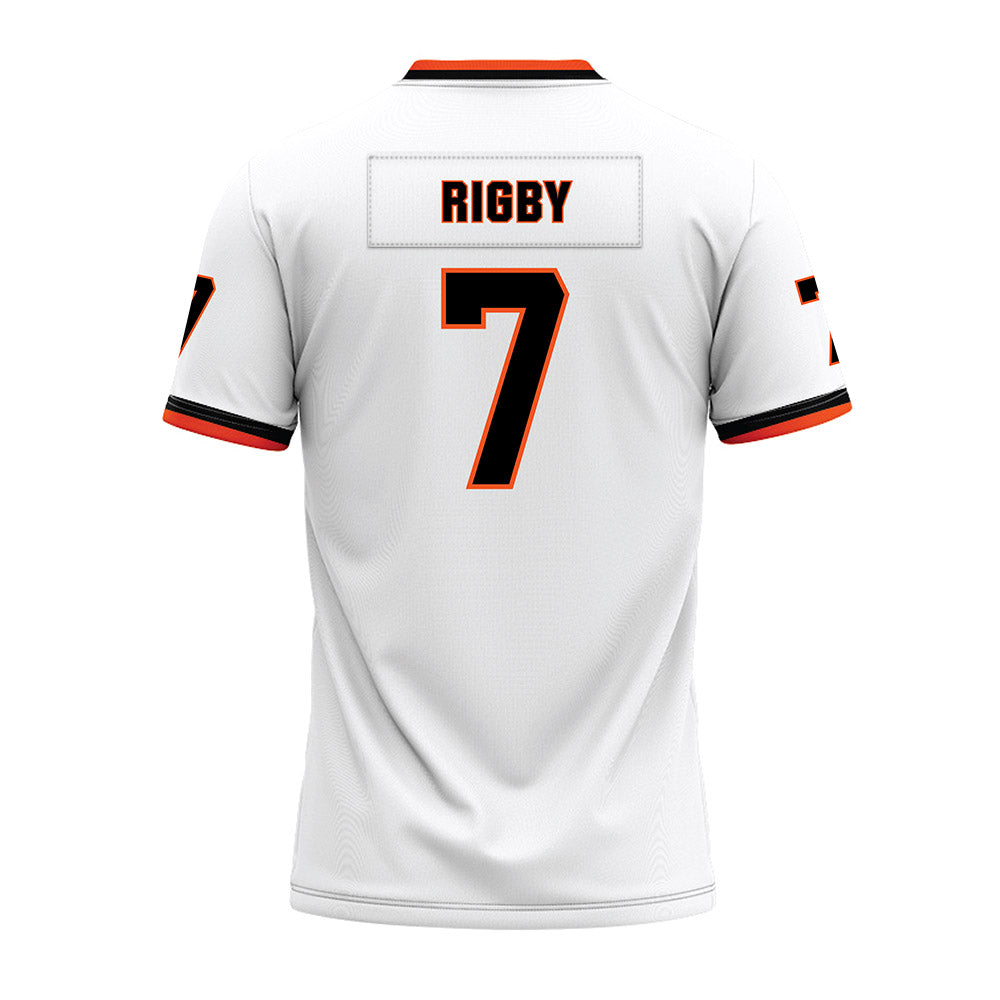 Oklahoma State - NCAA Football : Shamar Rigby - White Premium Football Jersey-1