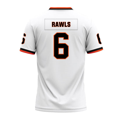 Oklahoma State - NCAA Football : Brandon Rawls - White Premium Football Jersey-1